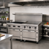Thumbnail image #2 for Vulcan Endurance 72 Inch Gas Restaurant Range with 6 Open Burners, 36 Inch Thermostatic Griddle, and 2 Standard Ovens