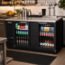 Thumbnail image #2 for Everest Refrigeration EBB69G Two-Section Glass Door Back Bar Refrigerator, 68 Inch, 24 Cu. Ft., Self-Contained Side-Mounted