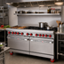 Thumbnail image #2 for American Range 60-Inch Gas Restaurant Range with 24-Inch Left Griddle, 6 Open Burners, Convection Oven and Standard Oven