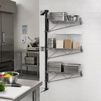 Thumbnail image #2 for Metro Super Erecta SW55C 3-Tier Chrome-Plated Post-Type Wall-Mount End Unit for 24-Inch Shelves
