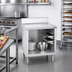 Thumbnail image #2 for La Rosa L-90107 24 Inch Stainless Steel Utility Stand Bus Cart with Undershelf and Rack Glides