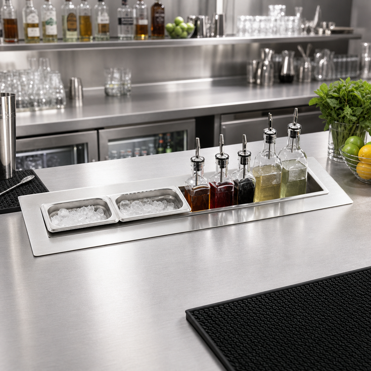 Product image #2 for Glastender 30-Inch Drop-In Stainless Steel Mixology Well for Ice-Chilled Storage