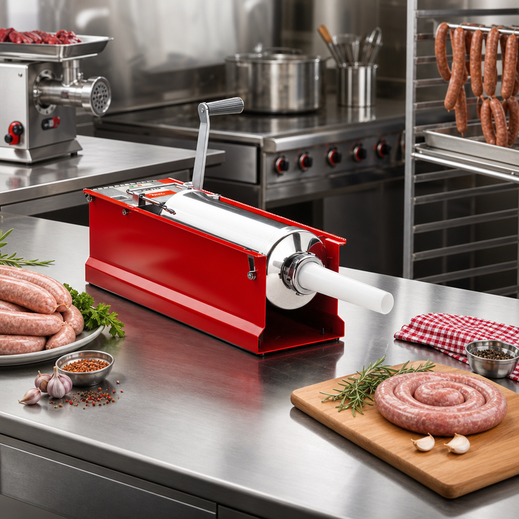 Product image #2 for Trento Red Manual Horizontal Gear Drive Sausage Stuffer, 5 kg (11 lb.) Capacity