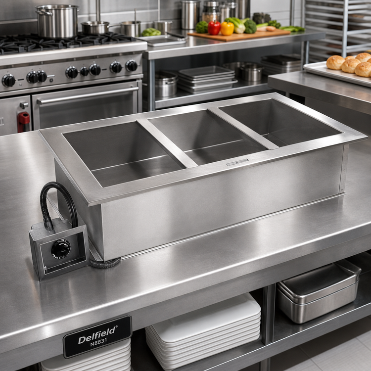 Product image #2 for Delfield N8831 Drop-In Single-Tank Electric Wet Hot Food Well for 2 Full-Size Pans