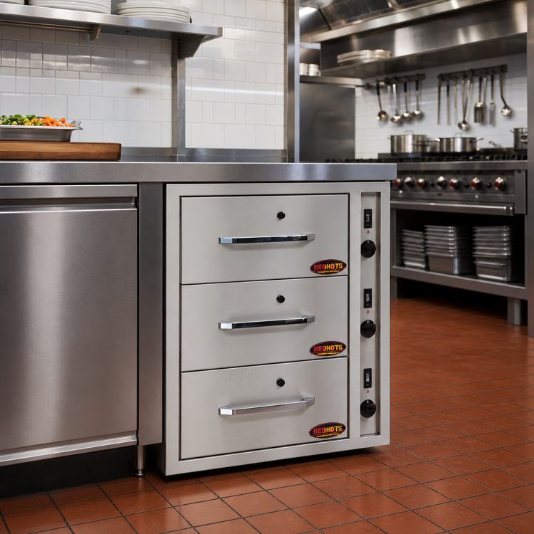Product image #2 for RedHots DWN-3BI-240 Built-In 3-Drawer Narrow Width Warming Drawer