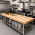 Thumbnail image #2 for John Boos Boos Block 72 x 25 Inch Edge Grain Maple Kitchen Countertop, 1-1/2 Inch Thick, Oil Finish