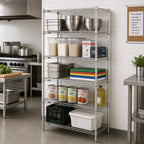 Thumbnail image #2 for Metro Super Erecta 5N427BR 30"W x 21"D x 74"H 5-Shelf Stationary Starter Wire Shelving Unit, Zinc Finish