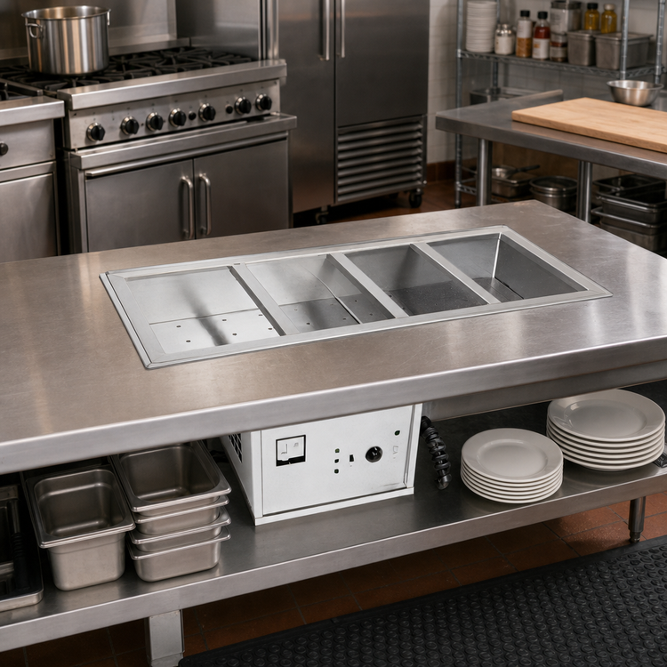 Product image #2 for Atlas Metal WCM-HP-X-2 2-Pan Hot/Cold Drop-In Food Well