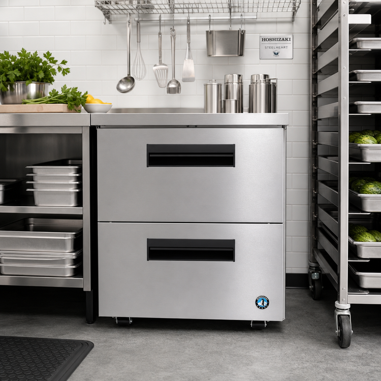 Product image #2 for Hoshizaki Steelheart 27-Inch Undercounter Freezer with 2 Stainless Steel Drawers, 7.2 Cu. Ft.