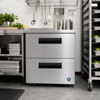 Thumbnail image #2 for Hoshizaki Steelheart UF27B-LPD2 27-Inch Undercounter Freezer with 2 Stainless Steel Drawers, 7.2 Cu. Ft., R290 Refrigerant
