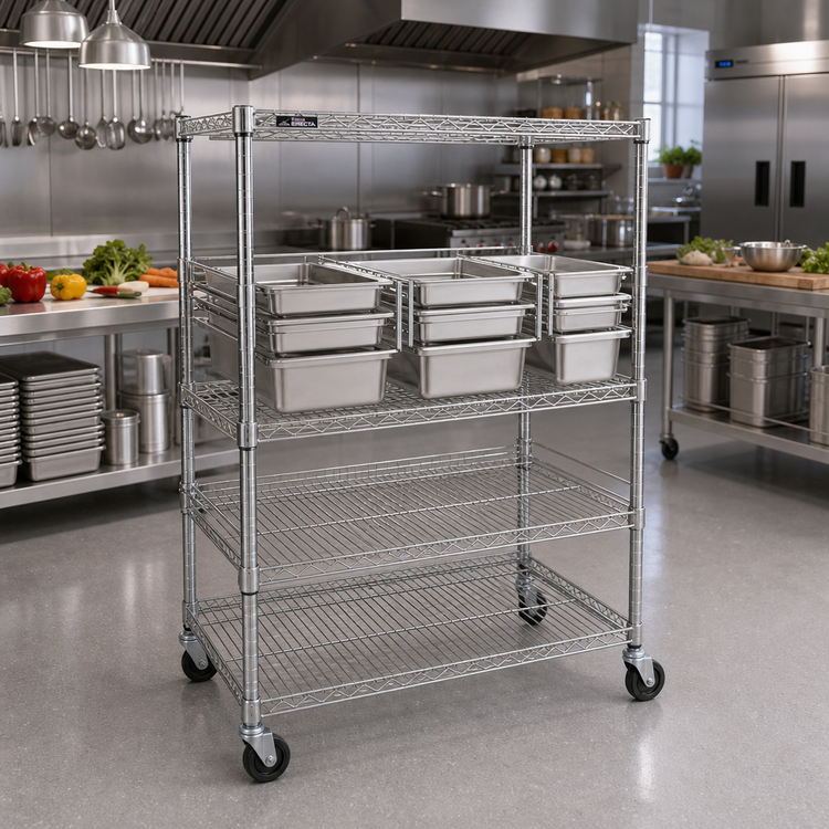 Product image #2 for Super Erecta Nickel-Chrome Wire Tray/Tote Slide System for 21-Inch Shelves