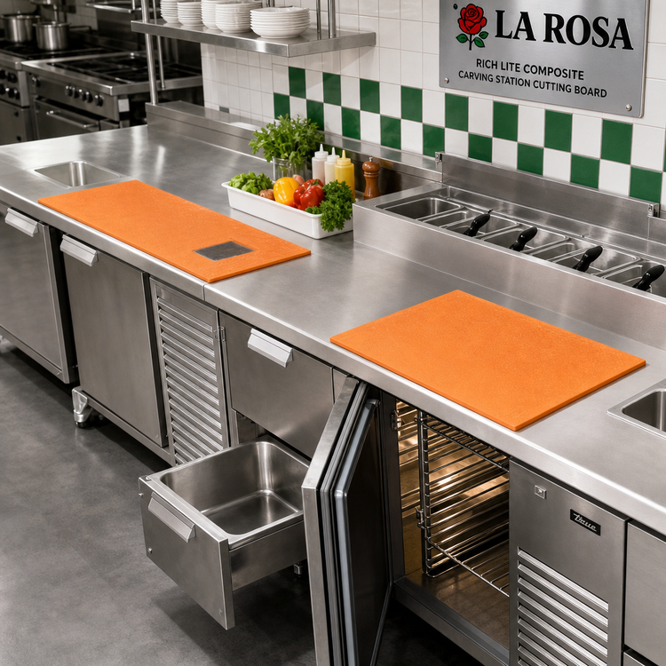 Product image #2 for La Rosa Richlite Composite Carving Station Cutting Board, 15-1/2 or 17-Inch Wide, Minimum 3-Foot Length, Sold Per Linear Foot