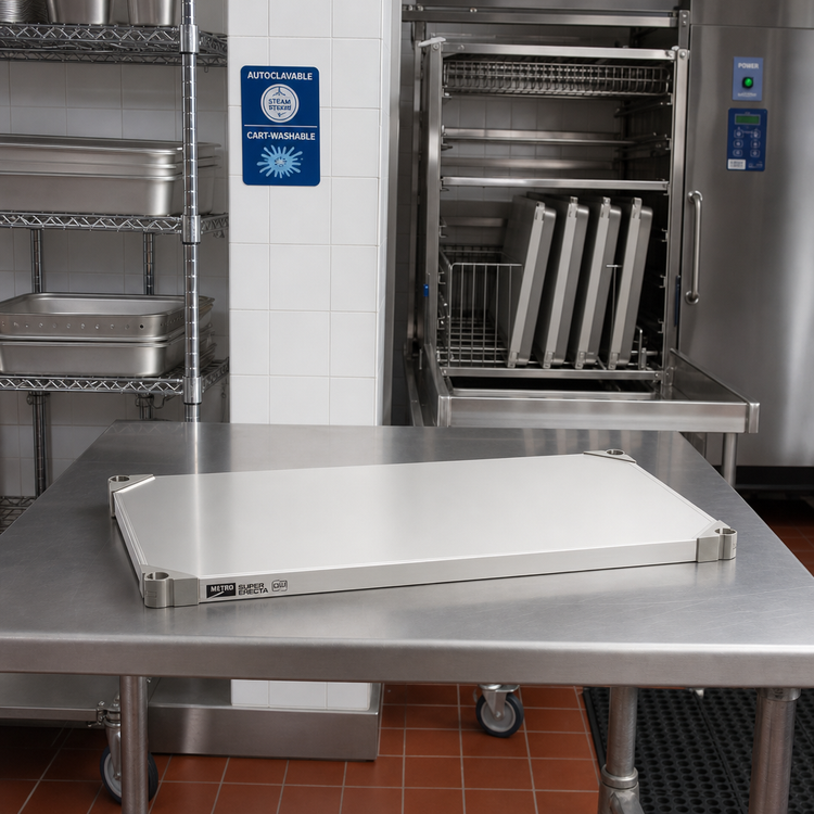 Product image #2 for Metro Super Erecta Autoclavable/Cart-Washable Solid Stainless Steel Shelf, 36 x 18 Inches