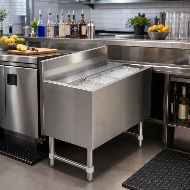 Product image #2 for Sapphire 24-Inch Underbar Ice Bin with 12-Inch Deep Insulated Bin and 7-Circuit Cold Plate