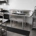 Thumbnail image #2 for BK Resources 72-Inch Two-Compartment Stainless Steel Sink with Left and Right Drainboards and 9-Inch Backsplash