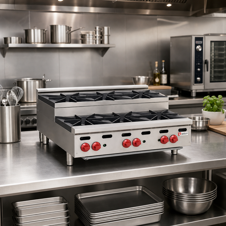 Product image #2 for Wolf Achiever 36-Inch Gas Countertop Hot Plate, 6 Burners, 180,000 BTU