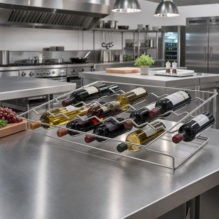 Product image #2 for Curved Chrome Wine Rack for MMR27, 14-Bottle Capacity