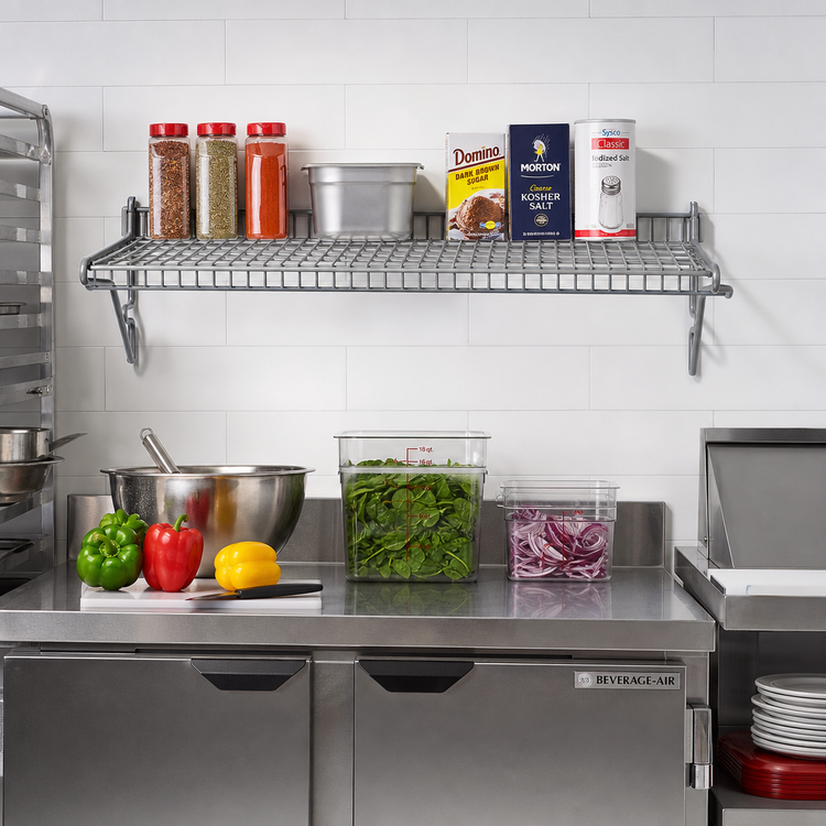Product image #2 for Eagle Snap-n-Slide 60-Inch x 12-Inch Wall-Mounted Wire Shelf, Pewter Gray Epoxy Finish