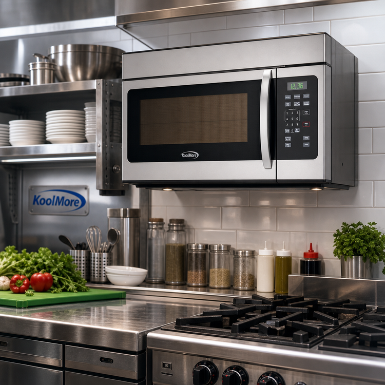 Product image #2 for KoolMore 1.6 Cu. Ft. Stainless Steel Microwave Oven with 300 CFM Recirculating Vent Hood