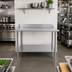 Thumbnail image #2 for Duke Deluxe 16-Gauge 300 Series Stainless Steel Work Table with 5-Inch Riser, 30 x 24 Inches