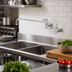 Thumbnail image #2 for T&S Brass B-0230-BST Wall-Mount Sink Mixing Faucet with 18-Inch Swing Nozzle