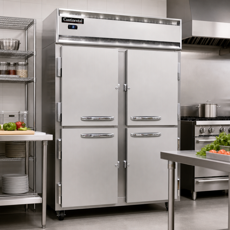 Product image #2 for Continental Refrigerator 2FSNHD 2-Section Shallow Depth Reach-In Freezer with Half Doors