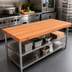 Thumbnail image #2 for Boos Block American Cherry Edge Grain Kitchen Countertop with Varnique Finish, 96 x 27 x 2-1/4 Inch