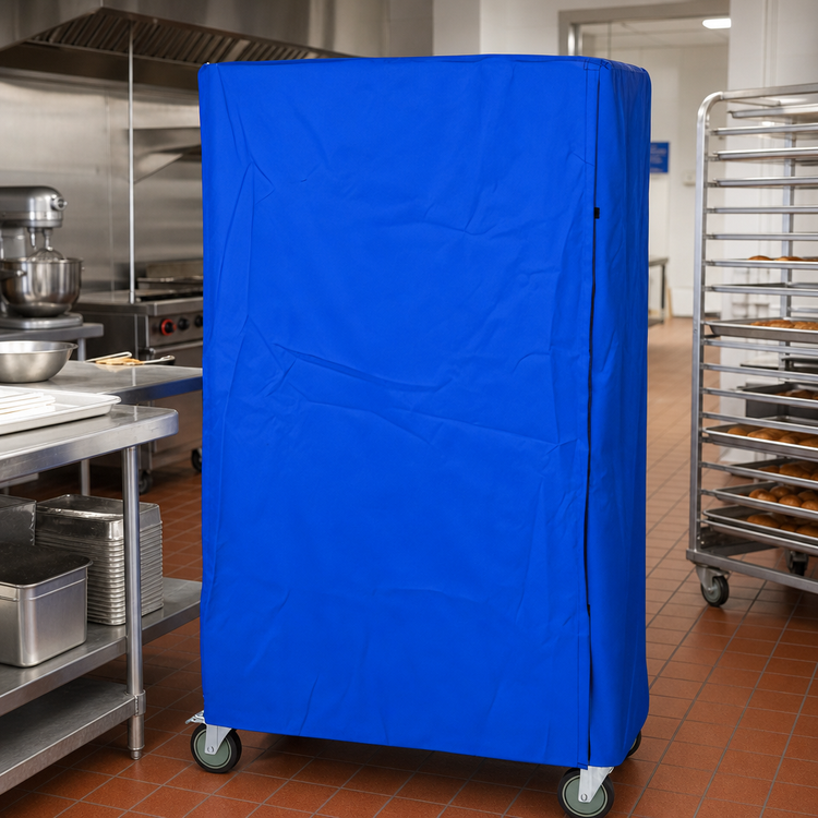 Product image #2 for Quantum Wire Cart Cover for 18 x 60 x 74 Inch Carts, 400 Denier Blue Nylon with Zipper Flap