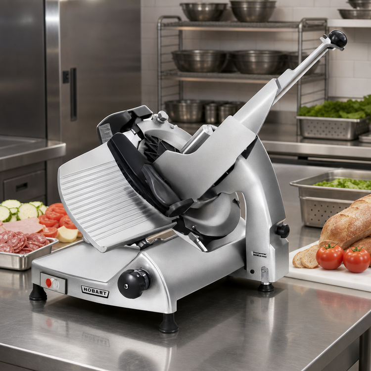 Product image #2 for Hobart HS8N-1 Manual Heavy-Duty Meat Slicer with 13-Inch CleanCut Knife, Non-Removable Knife, 120V