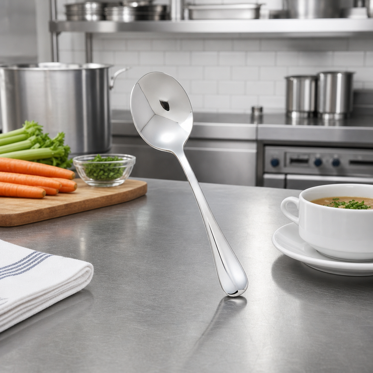 Product image #3 for Stanford Extra Heavy Weight 18/8 Stainless Steel Bouillon Spoon, 6-15/16 Inch, Mirror Finish