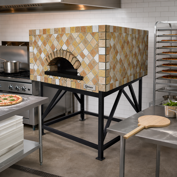 Product image #2 for Univex Stone Hearth Square Gas Pizza Dome Oven with Stand, 47-1/4 Inch Chamber