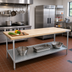 Thumbnail image #2 for Advance Tabco Hard Maple Top Work Table with Galvanized Base and Adjustable Undershelf, 96 x 36 Inches