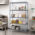 Thumbnail image #3 for Wire Shelving Starter Kit, 54 x 21 x 86 Inch, 5 Shelves, Gray Epoxy Antimicrobial Finish