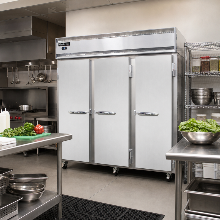 Product image #2 for Continental Refrigerator 3FSNSS Three-Section Shallow Depth Reach-In Freezer