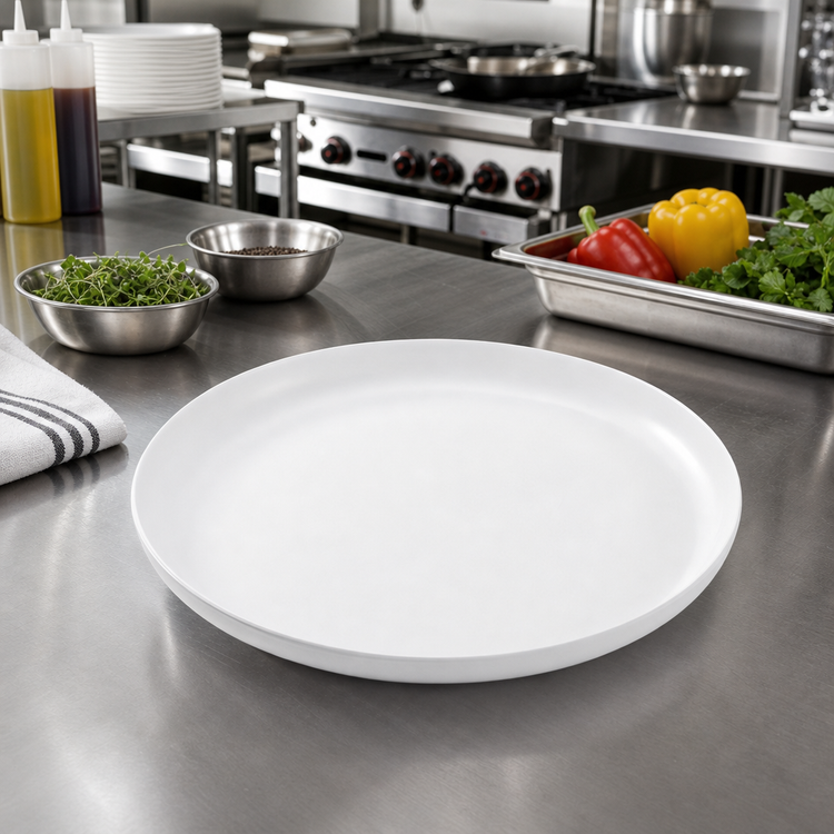 Product image #3 for 10-1/2 Inch White Round Melamine Coupe Plate
