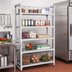 Thumbnail image #2 for Cambro Camshelving Elements XTRA 24 x 42 Inch Universal Shelf Kit, 5-Shelf Vented, Speckled Gray