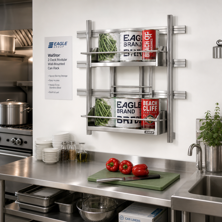 Product image #2 for Eagle Group WalStor 2-Deck Modular Wall-Mounted Can Rack
