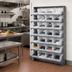 Thumbnail image #2 for Quantum Sloped Single-Sided Pick Rack with 8 Shelves and 32 Clear Bins