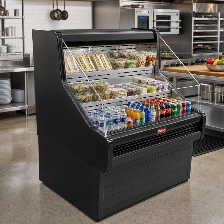 Product image #2 for Howard-McCray 35E Series 51-Inch Black Self-Contained Impulse Open Merchandiser, 44-Inch High