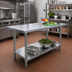 Thumbnail image #2 for Omcan Standard Series Stainless Steel Work Table with Undershelf, 48W x 30D x 34H