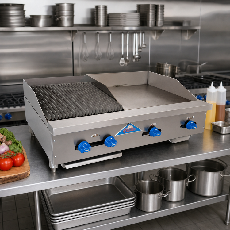 Product image #2 for Comstock-Castle 42-Inch Countertop Gas Char-Broiler and Griddle Combination