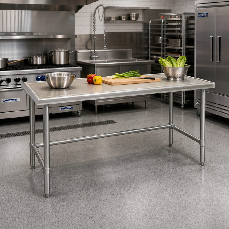Product image #2 for Eagle Group Spec-Master Marine Series Stainless Steel Work Table, 72 x 24 Inches, Box Marine Edge