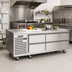 Thumbnail image #3 for Vulcan Achiever 72-Inch Self-Contained Refrigerated Drawer Base with Marine Edge Top, 4 Drawers, 115V