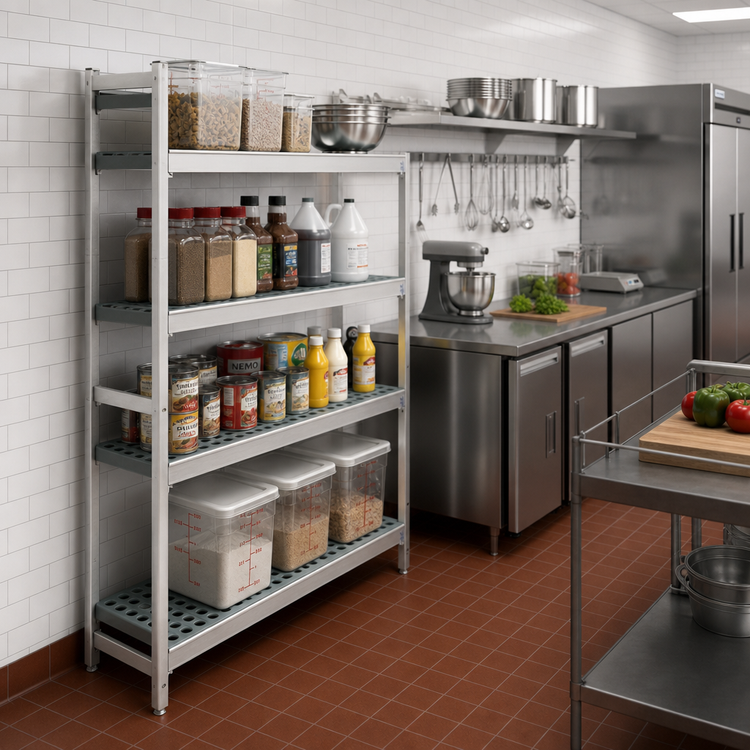 Product image #2 for Fermostock 4-Tier Corner Expansion Polymer Shelving Unit, 26"W x 22"D x 71"H
