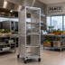 Thumbnail image #2 for Panco Mobile Side-Loading Full-Height Open-Side Aluminum Utility Rack for 30 18 x 26 Pans