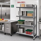 Thumbnail image #2 for Cambro Camshelving® Elements EXA212464S4480 4-Shelf Solid Add-On Polymer Shelving Unit, 24 x 21 x 64 Inches, Speckled Gray