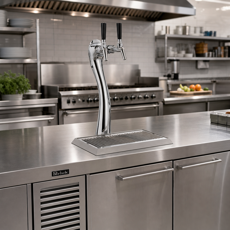 Product image #2 for Perlick Lucky Tower Style 2-Faucet Beer Dispensing Kit for DZS36, Polished Chrome