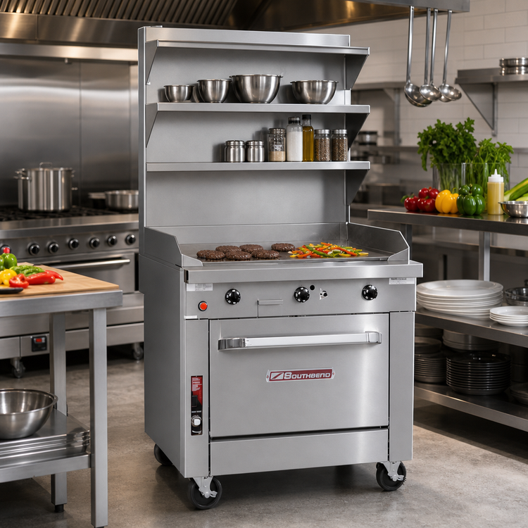 Product image #2 for Southbend Platinum 36-Inch Heavy Duty Sectional Gas Range with Full-Width Manual Griddle and Convection Oven
