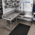 Thumbnail image #2 for Spec-Master 60-Inch Corner Soiled Dishtable with Pre-Rinse Sink, Left-Hand, 14/304 Stainless Steel, 8-Inch Backsplash
