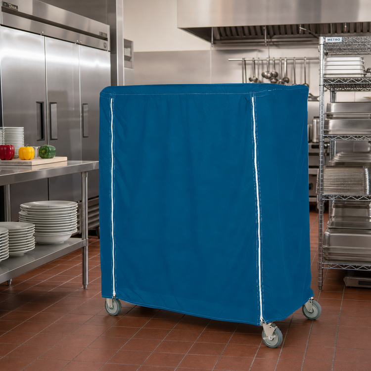 Product image #2 for Metro Mariner Blue Nylon Banquet Cart Cover with Velcro Fastener, 48 x 21 x 62 Inches